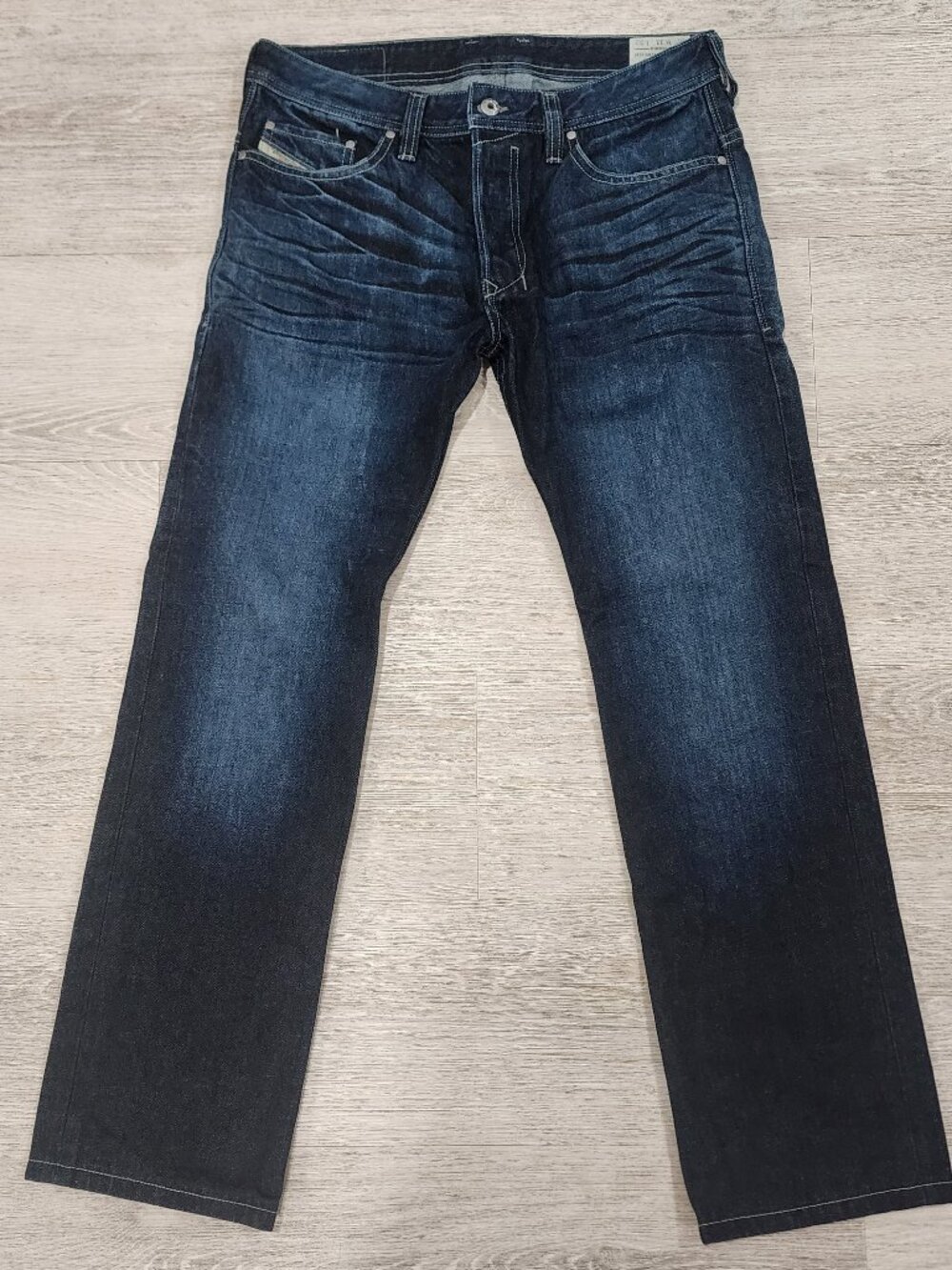 Disesel Y2K Safado Jeans Regular Slim Straight Dark Wash Button Fly Men's W31